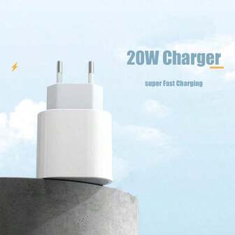 20W EU-kontakt snabbladdare, vit - kompatibel med iPhone 17 Pro Max/17 Pro/17/Air/17/15/16/14/13/12/11/XS/XR/8/7/6, S25/S24/S23/S22/S21 Ultra/Plus, serien