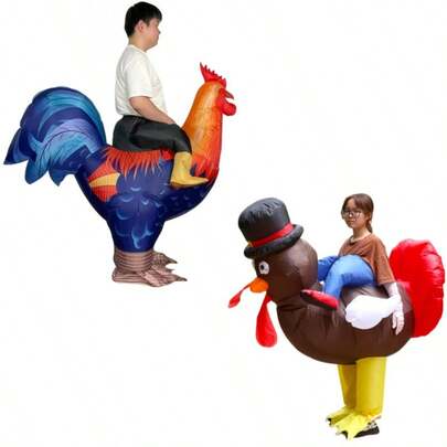 Adult Inflatable Rooster Costume, Made Of Thick Durable Waterproof Fabric, Fits Height 150-190cm, Loose Fit Suitable For Various Body Types, Essential Gear For Cycling Teams And Photography