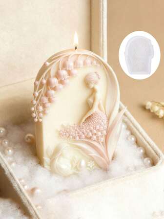 Silikonform i harts: Drömlik liljekonvalj-älvform med invecklade blomdetaljer. Återanvändbar silikonform lämplig för tillverkning av ljus/harts/gips. Perfekt för vårfiranden eller heminredning med naturtema. Dess naturliga design ger en uppfriskande touch.