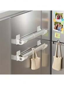2/4pcs Adjustable No-Drill Kitchen Countertop Organizer Boxes, Suitable For Film, Garbage Bags Etc. - Side Brackets, Save Cabinet And Refrigerator Space - Multicolor - View 7
