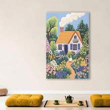 Framed Charming Cottage Garden With Goose | Folk Art Wall Art Decor | Cozy Cottagecore Home Decor. Great Idea For New Year, Thanksgiving Day And Christmas, Wall Art For Room Decor, Kitchen Decor, Living Room Painting, Halloween Decor, Bathroom Decor, Home Decor, Wall Decor, Bedroom Decor. - Đóng khung - Xem 2