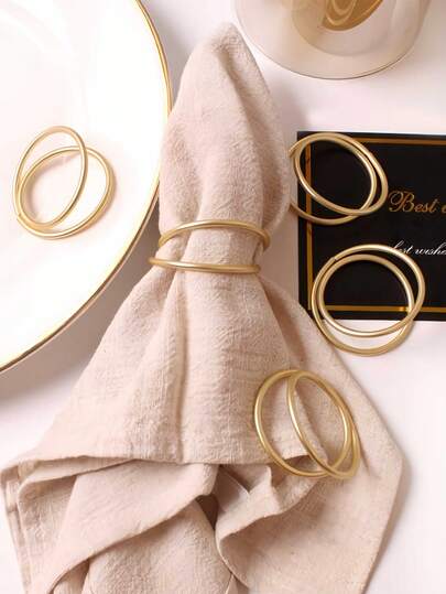 2-30pcs Metallic Spiral Napkin Rings, Suitable For Table Decoration, Wedding, Party, Banquet (Matte Gold)