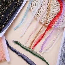 85厘米/包 手工串珠蕾丝花边丝带 - 优雅精致，非常适合DIY服装、领子和裙子装饰、包包、帽子装饰配件、婚礼和节日装饰、工艺品丝带、装饰饰边