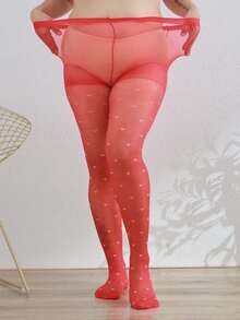 1 Pair Women's Heart Pattern Tights, Stylish & Sexy, Comfortable, Ideal For Valentine's Day, Dates, Daily Wear And Commuting - Available In All Sizes Including Plus Size - Multicolor - View 5