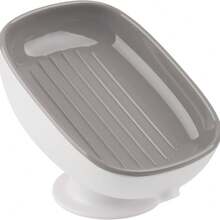 Soap Dish With Suction Cup Design, Double Drained Self Draining Soap Dish, Soap Bar Holder For Shower Bathroom Kitchen Toilet - 彩色 - 查看 1