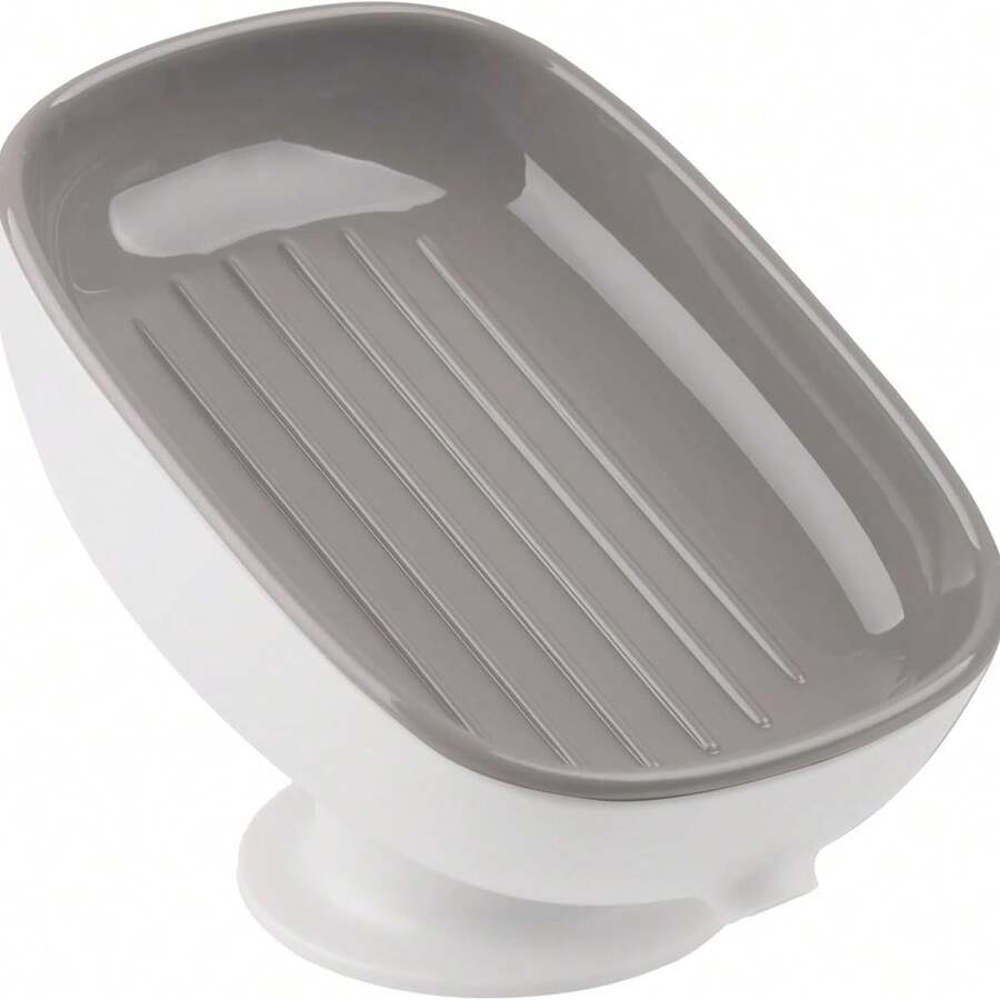 Soap Dish With Suction Cup Design, Double Drained Self Draining Soap Dish, Soap Bar Holder For Shower Bathroom Kitchen Toilet - 彩色 - 查看 1