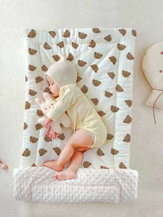 1 adet Bebek Puf Yatağı, Kalınlaştırılmış Bebek Uyku Minderi, Anaokulu İçin Yıkanabilir Bebek Yatak Örtüsü - Yumuşak ve Rahat 3D Puf Peluş, Sevimli Hayvan Baskılı Çift Taraflı, Noel, Cadılar Bayramı, Şükran Günü İçin Mükemmel Bebek Hediyesi