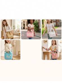 1-Piece Personalized Crossbody Bag, Custom Soft Corduroy Children's Bag, Detachable Satin Shoulder Strap, A Unique Gift For Children, Cute Back-To-School Children's Crossbody Bag, New Year's Gift, Easter Gift. - Nhiều màu - Xem 11