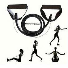 1pc Resistance Band, Portable Home Gym Accessories With Door Anchor, Handles, Carry Bag And Ankle Straps - Multicolor - View 2