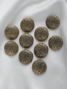 10颗/包 经典圆形金属纽扣，15-25毫米，缝纫装饰，适用于毛衣、衬衫、外套、夹克、西装、围巾、帽子等DIY时尚配饰 - 彩色 - 查看 19