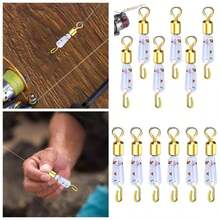 Clips de, Snap Swivels Doble 6X Silicona Safty Interlock Snaps Leader Lure Connector - Snaps de Anti - withing, Silicona, Enclavamiento de  Lder del Conector de seuelos RUPS R - Camuflaje - Ver 1