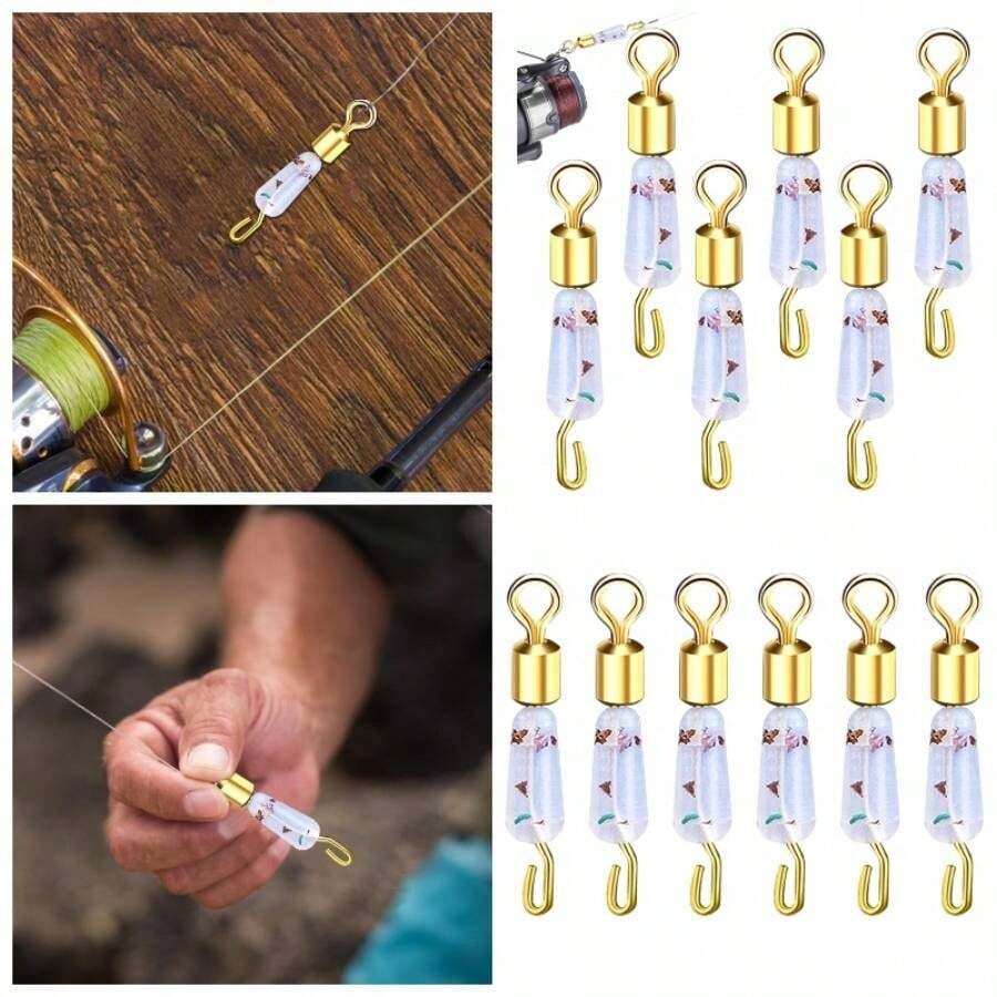 Clips de, Snap Swivels Doble 6X Silicona Safty Interlock Snaps Leader Lure Connector - Snaps de Anti - withing, Silicona, Enclavamiento de  Lder del Conector de seuelos RUPS R - Camuflaje - Ver 1