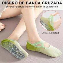 R-Calcs Pilates para Muer Calcetines Yoga para Muer Calcs Antiderrapantes Calcetines Transpirab para Fitness Diseño de Color radado - como en la foto - Ver 4