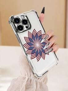 Lujo Ligero Estilo y BellezaEstrella USAFunda de Teléfono Transparente de Color Plata con Protección en las Cuatro Esquinas Compatible con 17PROMAX 17PRO 17Air 17 16PROMAX 16PRO 15PROMAX 15PRO y Todo - transparente - Ver 5