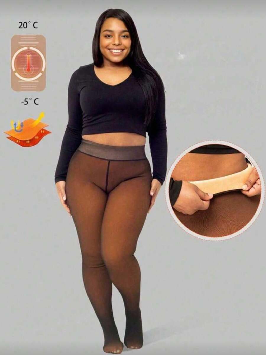 2025 neue thermisch gefütterte transparente Strumpfhose mit einzelnem Schritt, hauteng, warm und bequem. Erhältlich in 3 Standardgrößen und 3 Übergrößen für verschiedene Körpertypen. Entworfen in 5 transparenten Hautfarbtönen für bessere Passform, Komfort und Wärme.