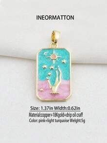 1pc Tarot Card, Palm, Sun, Heart, Devil's Eye, Snake Enamel 18K Gold DIY Pendant Charm For Bracelet, Necklace, Keychain, Jewelry Making, Accessories, Amulet, Phone Charm, Bag Decoration, Craft, Display, Earrings, Necklace, Keychain, Jewelry, Chat, Women's Accessories, Evil, Jewelry Maker, Women's Keychain - Multicolor - View 4