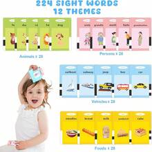 Montessori English Talking Flash Card Reader Toy (112pcs Multi-Themed Cards) – 3+ Toddlers' Vocabulary Learning Tool, Authentic English Pronunciation & Realistic Sound Effects, Rechargeable Battery, Ideal For Early English Development, Associative Memory & Birthday/Educational Gifts - 淺藍色 - 查看 11