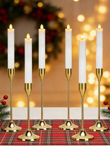 6/12/30个金色锥形烛台，完美适用于浪漫的欧式烛光晚餐、婚礼装饰、房间装饰、家居装饰以及各种节日餐桌布置——是圣诞节、万圣节、复活节、排灯节、感恩节、婚礼、宴会、派对、家居和酒店装饰的理想之选。经久耐用，易于组装。（不含蜡烛）。生日、毕业典礼和其他场合的绝佳礼物。