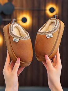 Simple And Casual Indoor Fashion Slippers For Children, Boys And Girls, Students, Autumn And Winter Home - Brown - View 4