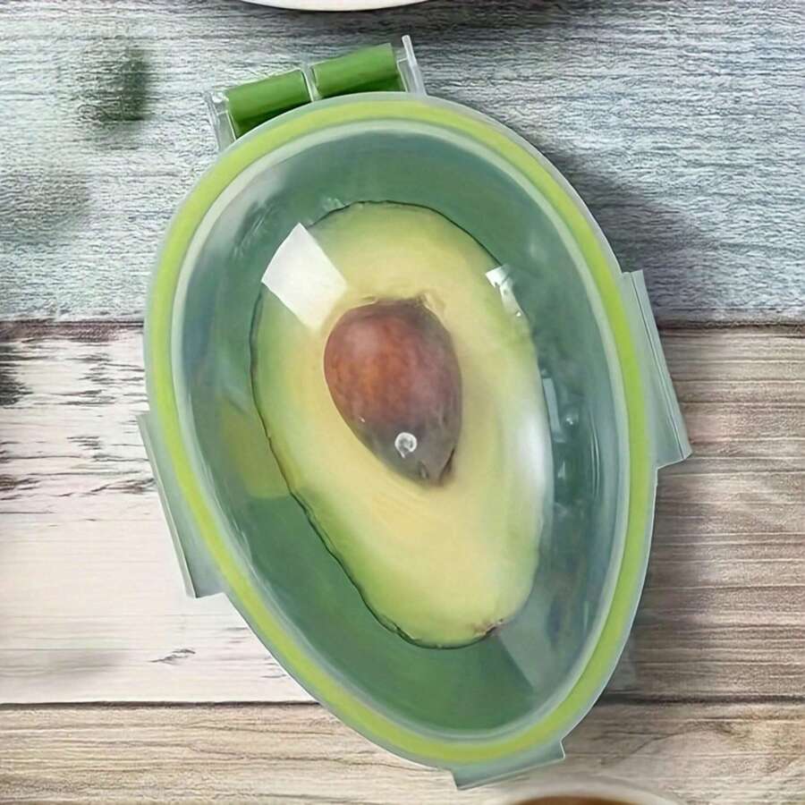 可重复使用的牛油果保鲜盒 - 塑料翻盖保鲜盒，适用于牛油果，多用途，可用洗碗机清洗，长方形，无需用电。新款牛油果保鲜盒，半个牛油果密封容器，厨房收纳工具。