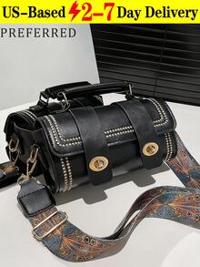 Women's Boston Bag, Handbag And Crossbody Bag, Large Capacity Commuter Bag,Shoulder Crossbody Bag,Spacious Work Tote, Lightweight And Durable Material Design,Adjustable Strap,Essential For Travel, Work And School - 彩色 - 查看 2