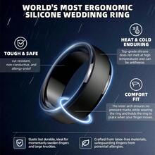 Egro - Anillos de boda de silico para hombre: anillo de goma clásico de estilo  hipoalergénico para gimsio/al aire última intervensión/regalo 1/4/7 paquete variado con tamaño medio - SETKNegroNegroNegroNegroNegroNegroNegroNegroNegro - Ver 2