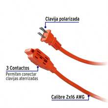 5-20m Orange Multi-Socket Extension Cable, Heavy-Duty - CHS15-15M - View 6