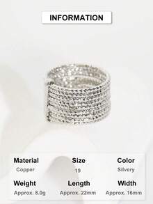 1 pièce Bague en cuivre plaqué or 14 carats, 9 cercles, épaisseur 0,025 μm - Or jaune - Voir 18