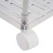 Living And Home 3/4 Tier Clear Rolling Storage Cart Plastic Aluminium Lockable Wheels Tool Free Assembly Multi Room Organizer - 4-tier Clear - View 11