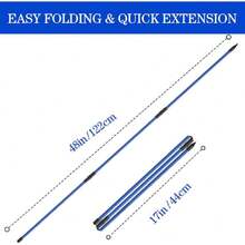 Golf Alignment Sticks 2 Pack,Upgraded 48" Collapsible Alignment Stick Golf Training Aid For Aiming, Putting, Swing Trainer, Golf Training Sticks With Clear Tube Case,36292105 - Azul Marino - Ver 6