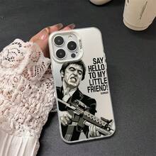 Cartoon Fashion Minimalist Phone case suitable for  17, 16, 15, 14, 13, 12, 11, 8, 7 Pro Max, AIR, PLUS, X, XS. Gift for friends, gift for family, couple's style, unisex, Halloween gift, Easter gift, silver-colored phone case. - CYK Dibujos animados Moda Minimalista Plata CDRY - Ver 2