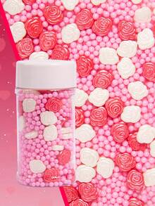 Edible Valentine's Day Decoration Baking Supplies, Heart Shapes, Rose-Shaped Candy Sprinkles, Cupcake Decorations, Cookies, Doughnuts, Ice Cream And Dessert Decorations, Weddings, Birthday Parties, Valentine's Day And Christmas Decorations - Multicolor - View 4