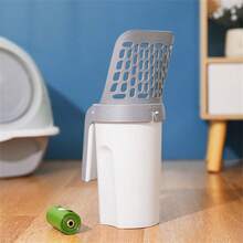 大容量猫砂铲带防溅罩，细网猫砂铲，便捷猫砂清洁工具套装，高效清洁宠物猫砂盆 - 彩色 - 查看 12