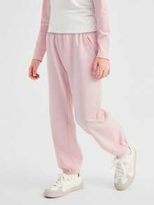 Balabala Tween Girl' Long Pants 2026 Spring Family-Match Casual Jogger Pants For Boys & Girls - Pink - View 2
