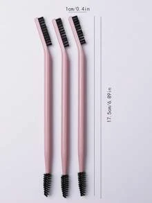 3pcs/Set White & Black Eyelash Curler Eyebrow Brush, Foldable Multi-Functional Dual-Ended Brush Combo - Multicolor - View 5