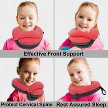 BUYUE Travel Neck Pillows For Airplanes, 360° Head Support Sleep For Long Flight, Skin-Friendly &Amp; Breathable, Kit With 3D Contoured Eye Mask, Earplugs And Storage Bag (Adult, Grey, 90+ Lbs) - ColorH - 查看 2