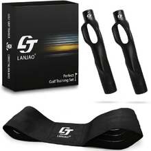 Golf Grip Trainer 2 Pack With Swing Correcting Arm Band, Golf Training Aid, Golf Grip Kit,Grip Trainer Golf Club To Help Train Correct Hand Position,36293936 - Black - View 1