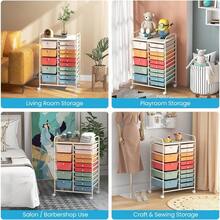 9 Drawers Rolling Cart, Classroom Organizers, Storage Cart With Wheels, For Teacher Office Home School Supplies Tool Craft Art Paper, Macaron Multicolor - Macaron nhiều màu - Xem 9