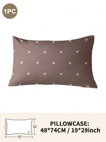 1pc/2pcs/4pcs Polyester Pillowcase Set With Bow & Heart Pattern, Soft & Comfortable, Suitable For All Seasons - Multicolor - View 46