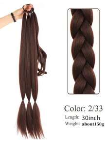 30inch Synthetic Braided Ponytail Hair Extensions, High Temperature Fiber Boxer Braid - Multicolor - View 14