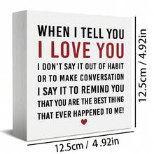 1pc Rustic Wooden Box Sign With "I Love You" Romantic Quote - Heartfelt Desktop Decor For Home Office, Bedroom, Or Gift For Friends & Family, Perfect For Valentine'S Day Or Special Occasions, Gift Item | Heartfelt Message | Natural Wood Finish, Love Decor - White - View 7