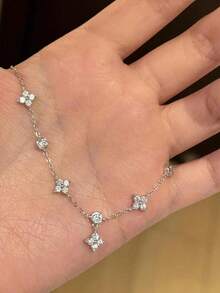 1pc Elegant 14k Gold Stainless Steel Four-Leaf Clover Bracelet For Women, Suitable For Daily Wear, Parties, And Mother's Day Gift - Multicolor 1 - View 4
