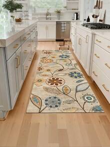 1 pieza Alfombra de cocina con patrón de mariposa y floral dorado, alfombra de lujo moderna absorbente y antideslizante para la cocina, alfombra de pasillo, decoración de cocina pequeña, alfombra para fiestas y reuniones en el hogar, felpudo de entrada interior, alfombra de cocina gruesa y cómoda sin olor, alfombra decorativa antideslizante para la cocina - Multicolor - Ver 8