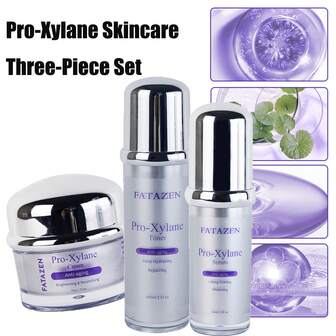  Set de Tónico, Sérum y Crema Facial FATAZEN Gentle Repair Pro-Xylane. Fórmula natural que hidrata, sella la humedad, mejora la aspereza, fortalece la barrera cutánea. Apto para todo tipo de pieles.