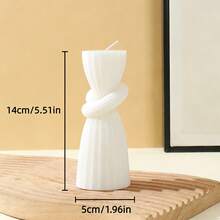 شمعة عمود فاخرة بتصميم شرائط بيضاء ثلاثية الأبعاد بحجم 11.5-19.5 سم، شمعة عطرية خالية من الدخان، مناسبة كهدية عيد ميلاد أو عيد الحب أو للاستخدام اليومي أو كهدية أو لاحتفالات الزفاف أو كتذكارات أو لحفلات أو لديكور طاولة المنزل خلال شهر رمضان