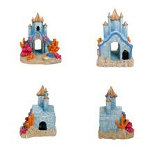1pc Medieval Castle Aquarium Decor With Fish Hideaway - Resin Aquarium Ornament Suitable For Freshwater/Saltwater Tanks - Underwater Habitat Decoration For Fish, Shrimp, Turtles - Magical Underwater Scene, For Fish Tank, Fairy Tale Theme, Handmade Craft, Photography Prop, Home Decor Figurine - A - View 5