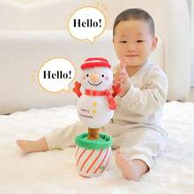 Christmas Singing Plush Toy Singing and Talking Christmas Doll Holiday Musical Christmas Doll Decorations Imitate Speaking and Play Recording Christmas Plush Christmas Dolls for Snowman - como en la foto - Ver 5