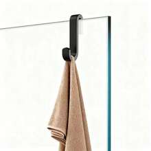 使用我们的一步式、无需钻孔、无需粘合剂的淋浴房玻璃门夹式挂钩，即可立即彻底改变您的浴室——这款终极单窄毛巾挂钩只需悬挂即可使用！ - 彩色 - 查看 7