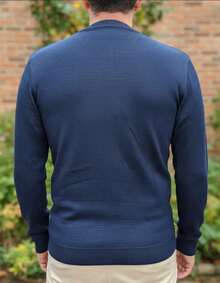 Men's Cold Weather Blouse | Men's Knitted Sweater | Winter Knitted Wool Pullover Long Sleeve V-Neck - 海洋 - 查看 6
