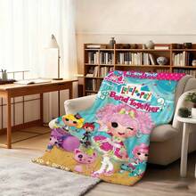 One Piece Lalaloopsy Party Printed Flannel Blanket, Soft, Lightweight, Comfortable For All Seasons |   Perfect Choice For Travel, Sofa, Bed, Office Decoration |   Ideal Birthday Gift For Boys, Girls And Adults - 彩色 - 查看 6